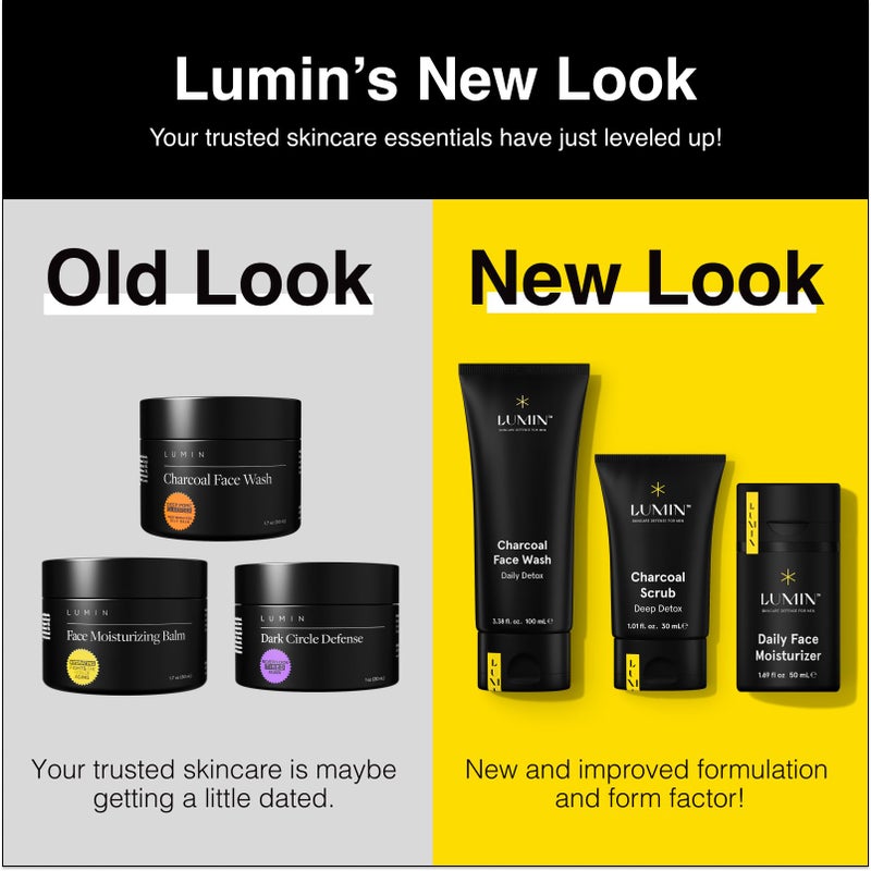Lumin - Charcoal Scrub Deep Detox for Men - Face Cleanser for Men, Pre Shave Scrub, A Charcoal Face Exfoliator That Refreshes & Rejuvenates The Skin, Suitable for all skin types, 30ml, 2-Pack - Image 4